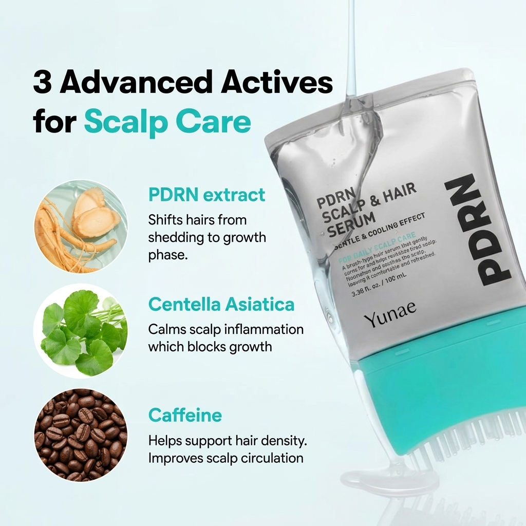 NUVIA PDRN Sérum Capilar Cepillo con Microagujas