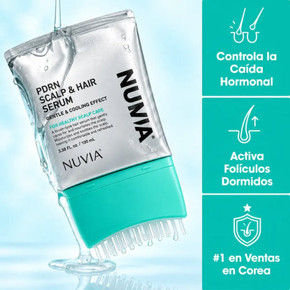 NUVIA PDRN Sérum Capilar Cepillo con Microagujas